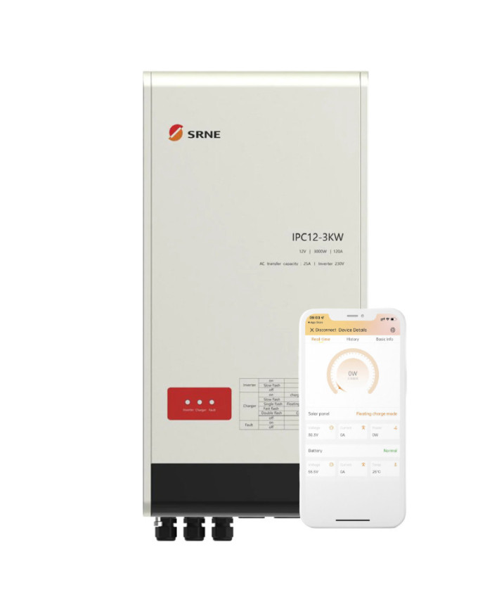SRNE IPC12-3kW Egyfázisú Inverter/Töltő 3kW