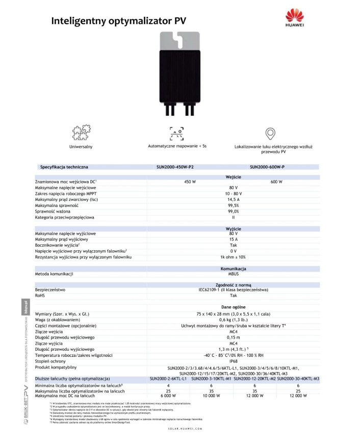 HUAWEI SUN 2000-450W-P2 Effektivitetsoptimerare