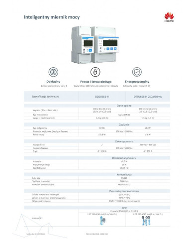 Huawei DTSU666-H Senzor Inteligent de Putere Trifazat cu TC