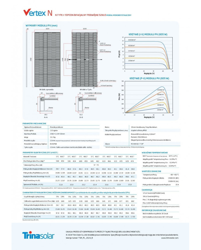 Trina TSM-620-NEG19RC.20 Vertex N Dual Glass N-type Bifacial