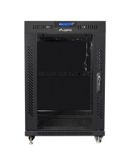 19" 15U 600x600 Čierna Lanberg Rack Skriňa FF01-6615-12BL V2 s Termostatom