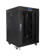 19" 15U 600x600 Čierna Lanberg Rack Skriňa FF01-6615-12BL V2 s Termostatom