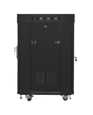 19" 15U 600x600 Sort Lanberg Rack Kabinet FF01-6615-12BL V2 med Termostat