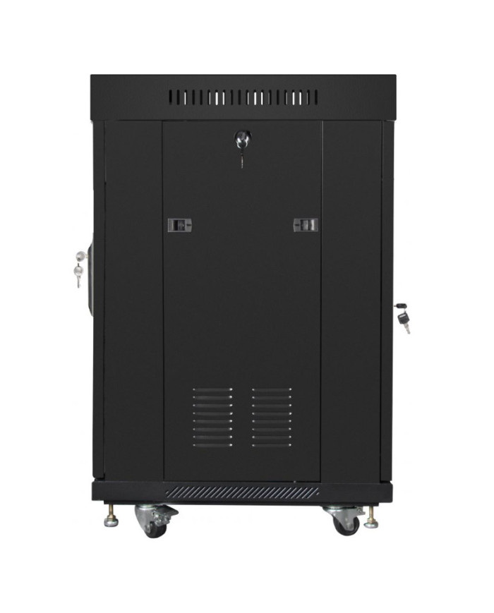 19" 15U 600x600 Čierna Lanberg Rack Skriňa FF01-6615-12BL V2 s Termostatom