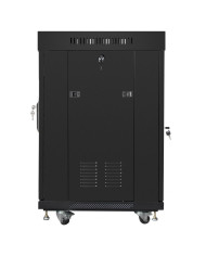 19" 15U 600x600 Čierna Lanberg Rack Skriňa FF01-6615-12BL V2 s Termostatom