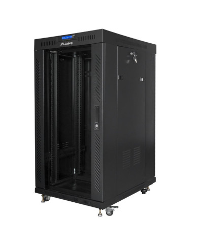 Lanberg Armario Rack Servidor de Suelo 19" 22U 600x600mm Flat Pack FF01-6622-12BL V2 con Termostato