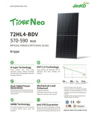 Jinko Tiger Neo 590W JKM590N-72HL4-BDV Päikesepaneel