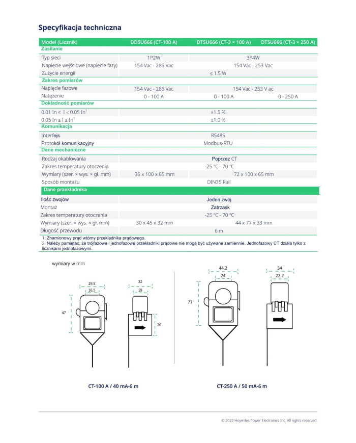 Hoymiles DDSU 666 Contatore Energia 1-Fase con TA 100A Hoymiles DDSU 666 Contatore Energia 1-Fase con TA 100A