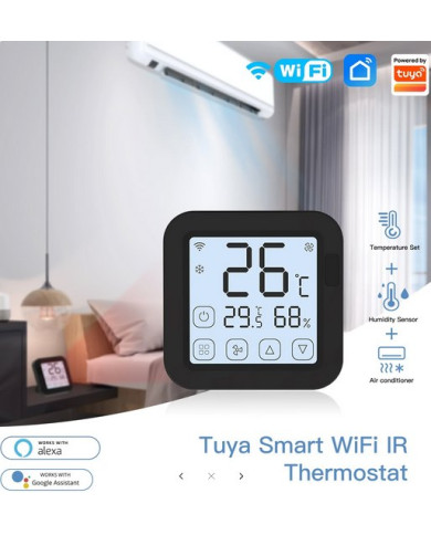 Termostat AC WiFi+IR Moes WR-FL-S16-BK Tuya