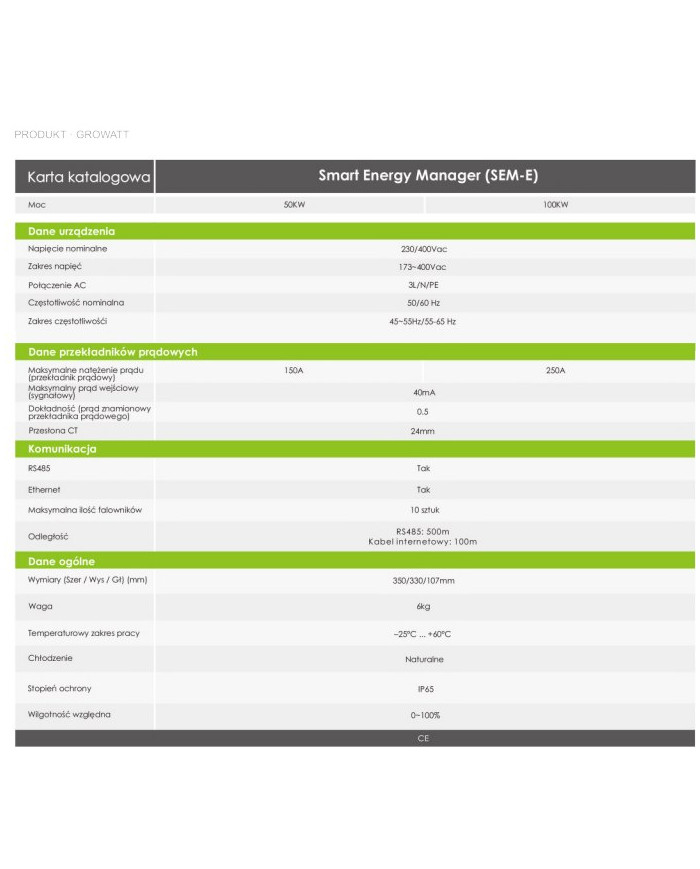 Growatt Smart Energy Manager 100kW - En-gros