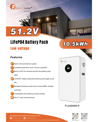Felicitysolar FLA48200-P 10,5kWh Batería LiFePO4
