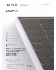 ja solar jam72d42-625/lb 625w n-type bifacial dubbel glas frame