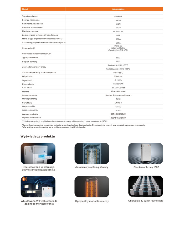 Felicity Solar FLB48314TG1 LiFePO4 Batteri 16 kWh