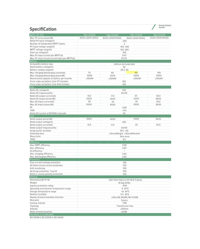Luxpower SNA 6000W Off-Grid Inverter 6kW 48V