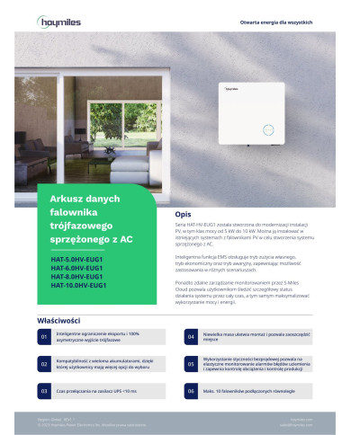 HOYMILES HAT-5.0HV-EUG1 - 5kW 3-Faset Hybrid Inverter