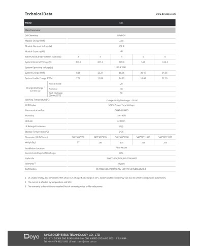 DEYE SE-G5.1-Pro-B 51.2V 100Ah 5.12kWh Battery