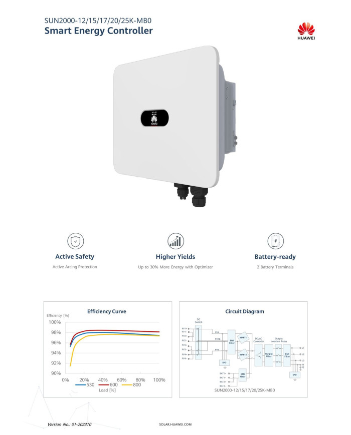 Huawei SUN2000-15K-MB0 Hibrid Inverter
