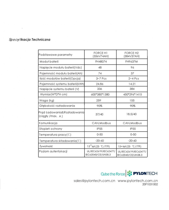 Pylontech Force H1 FH48074 3.55 kWh