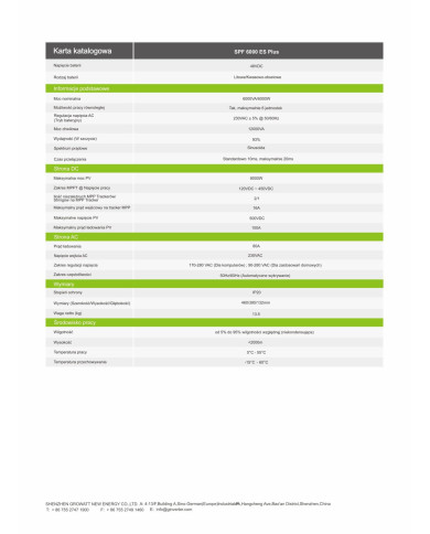 GROWATT SPF 6000ES PLUS 6kW Off-Grid Inverter