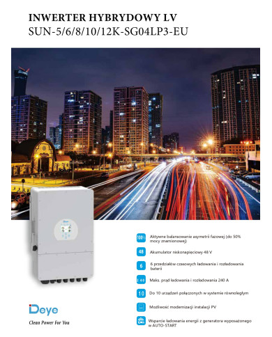 Deye SUN-12K-SG04LP3-EU 12kW Inversor Híbrido Trifásico