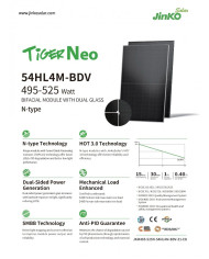 Jinko JKM510N-54HL4M-BDV 510W Tiger Neo Bifacial Sort Ramme