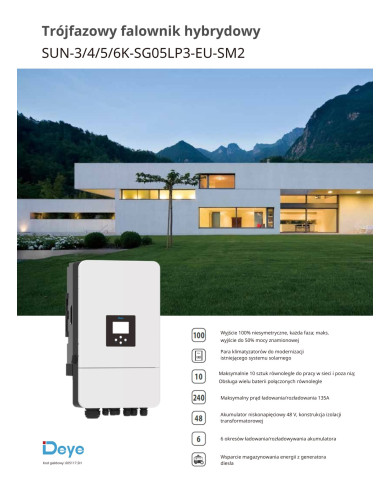 Deye SUN-6K-SG05LP3-EU-SM2 6kW Hybridní Měnič