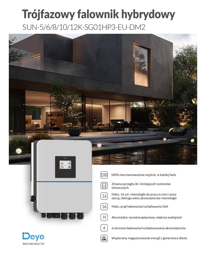 DEYE SUN-10kW-SG01HP3-EU-AM2 10kW Hybridinvertteri