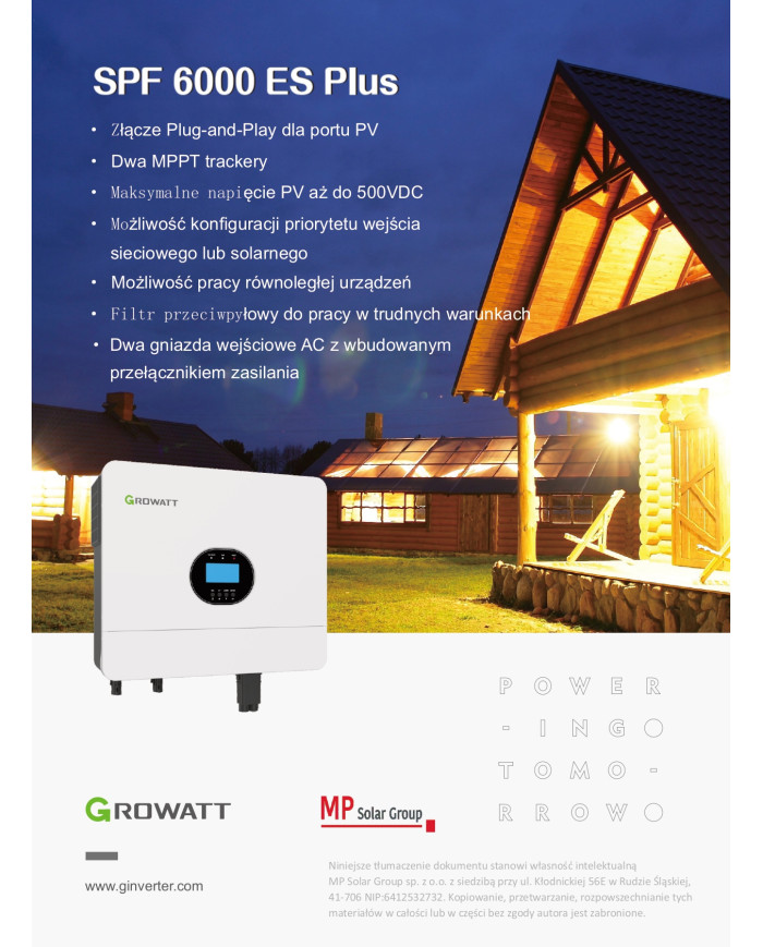 GROWATT SPF 6000ES PLUS 6kW Inversor Off-Grid