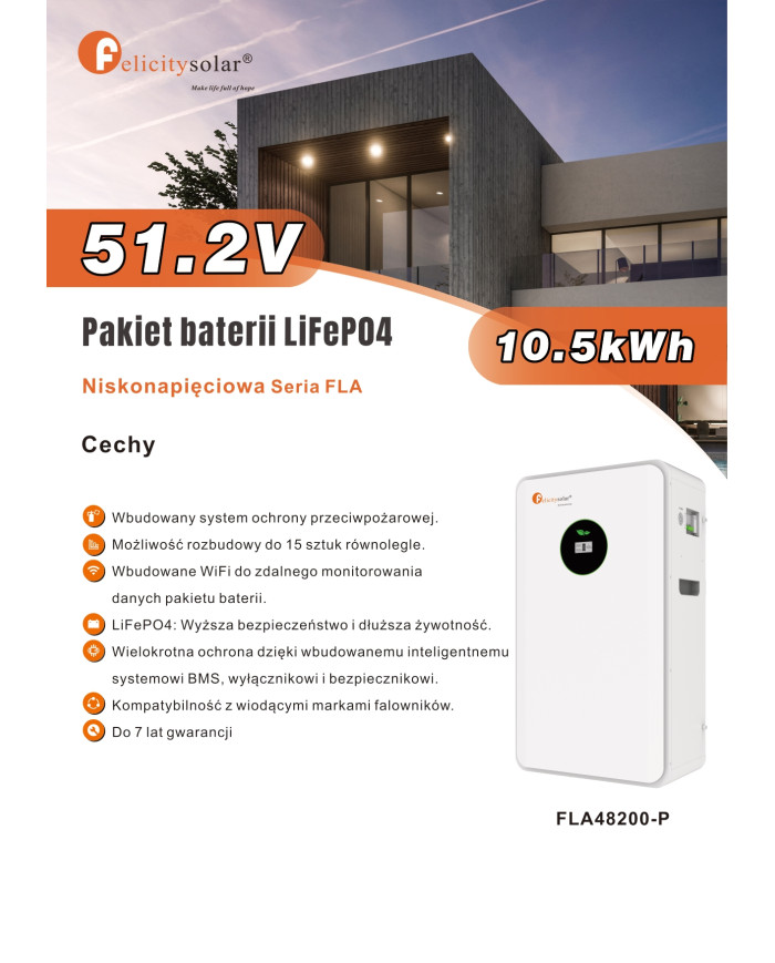 Felicity FLA48200-P 10,24kWh 51,2V Batterie Lithium