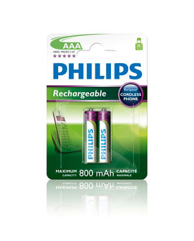 Philips AAA 800mAh Nabíjateľné Batérie NiMH, 2 ks