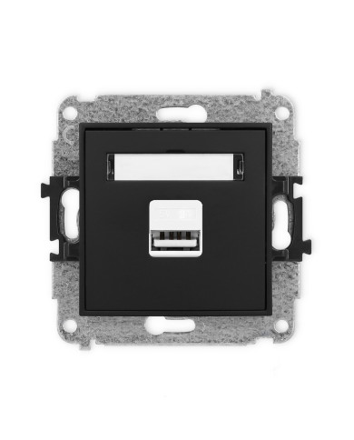 Karlik Mini USB A Polnilec, 5V 2A, Črn Mat, Z Opisnim Poljem