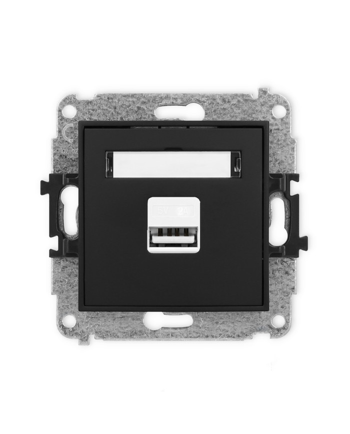 Karlik Mini USB A Punjač, 5V 2A, Crni Mat, S Opisnim Poljem