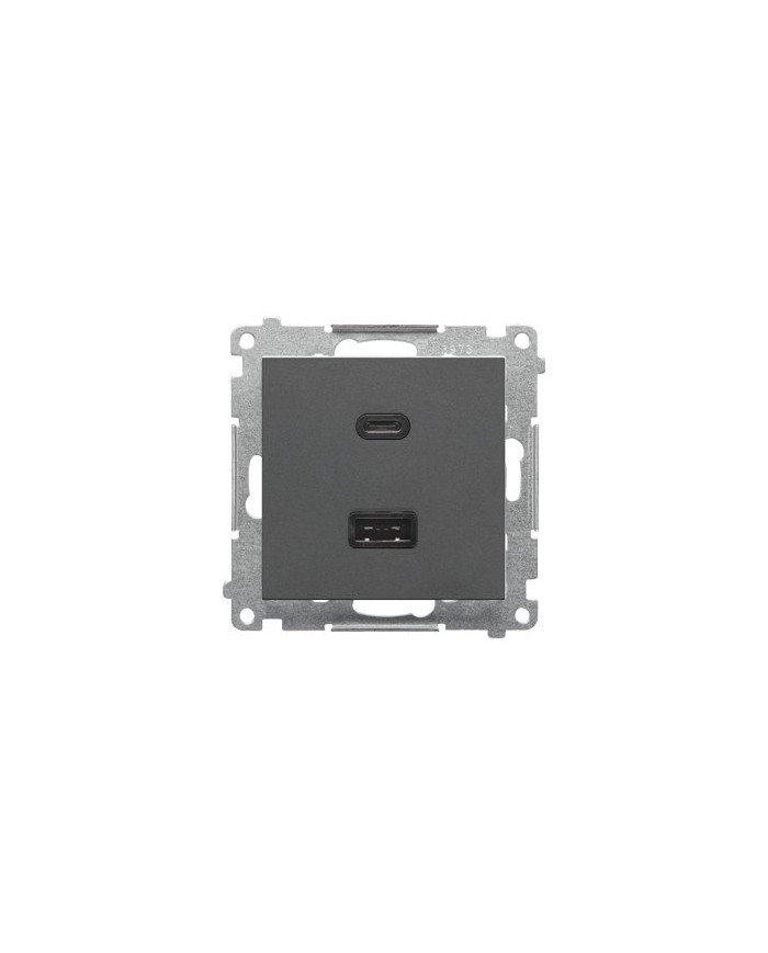 KONTAKT-SIMON Simon 55 USB Oplader A+C, 18W, Grafit Mat