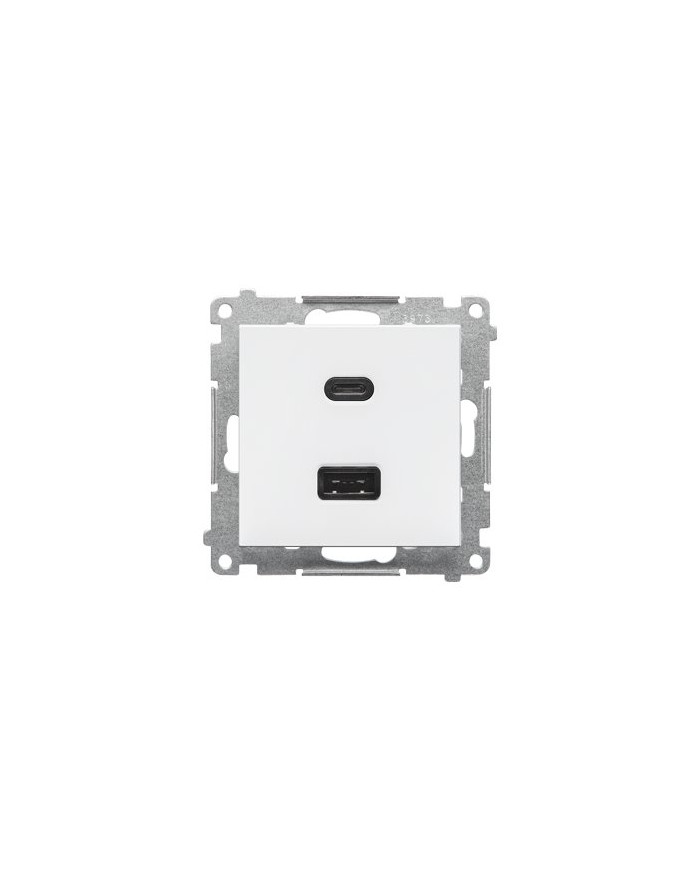 Simon 55 dobbelt USB-oplader Type C+A 30W hvid mat modul