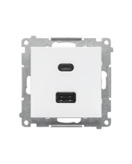 Simon 55 podwójna ładowarka USB typ C+A 30W biały mat moduł