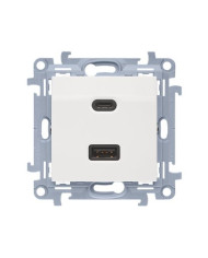 KONTAKT-SIMON Simon 10 Kettős USB Töltő Modul C+A 30W, Fehér
