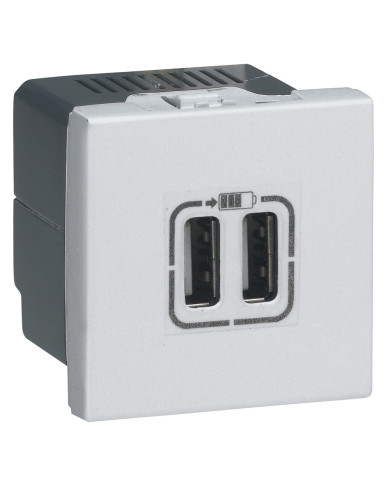 Legrand Mosaic Dvigubas USB-A Įkroviklis, 2 Moduliai, 15W