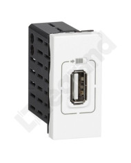 Legrand Mosaic Priză Încărcare USB-A, 1 Modul, 5V 1.1A, Albă