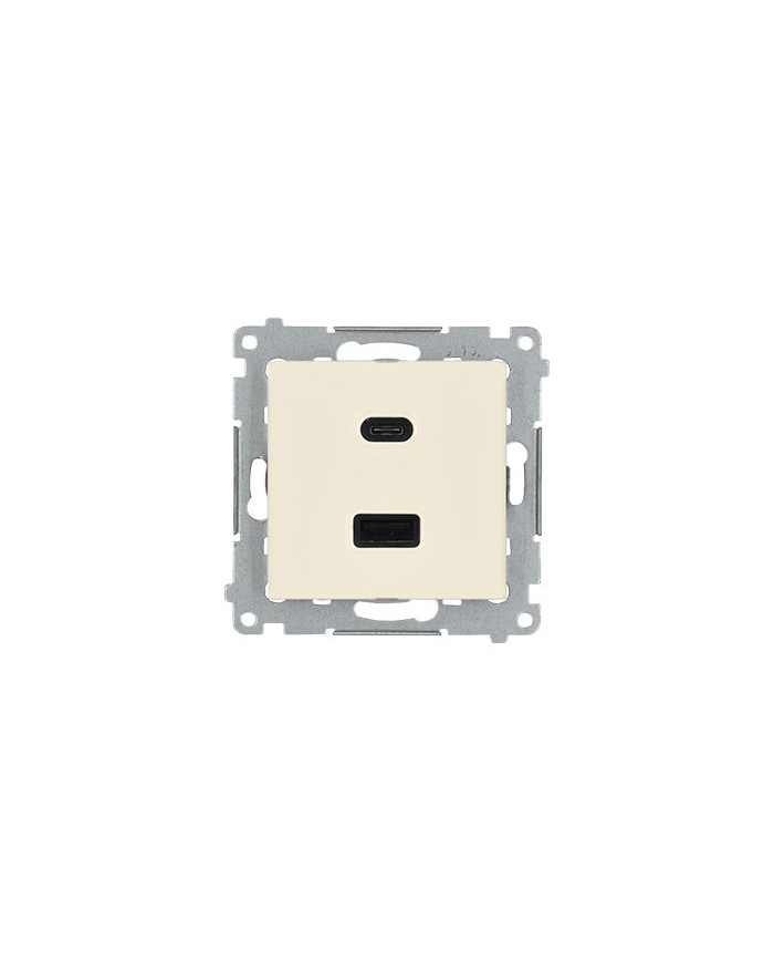 Simon 54 Premium Dvojni USB Polnilec C+A, 18W, Krem