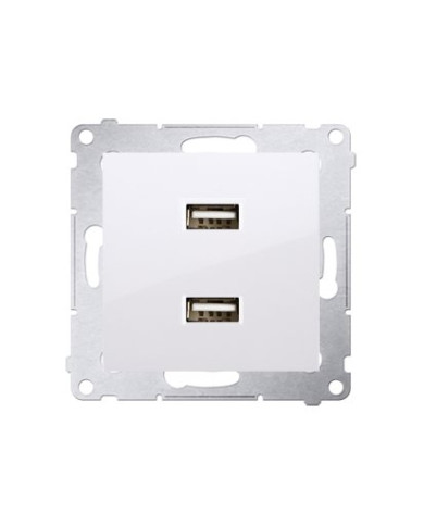 Simon 54 Premium, Dvojitá USB A+A Nabíjačka, Biela