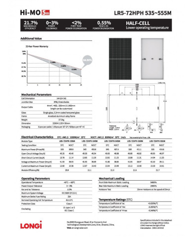 Longi Hi-MO 5m LR5-72HPH-555M 555W Srebrni Okvir