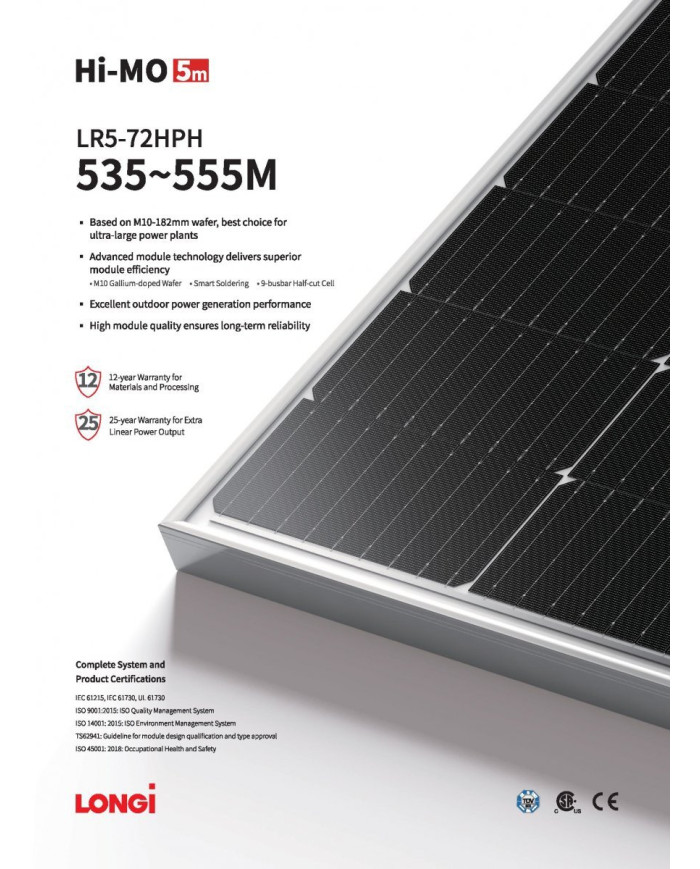 Longi Hi-MO 5m LR5-72HPH-555M 555W Hopeakehys