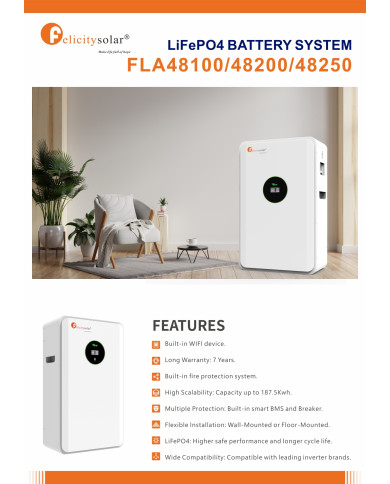 Felicity FLA48100 5,12 kWh Baterie LiFePO4 51,2 V