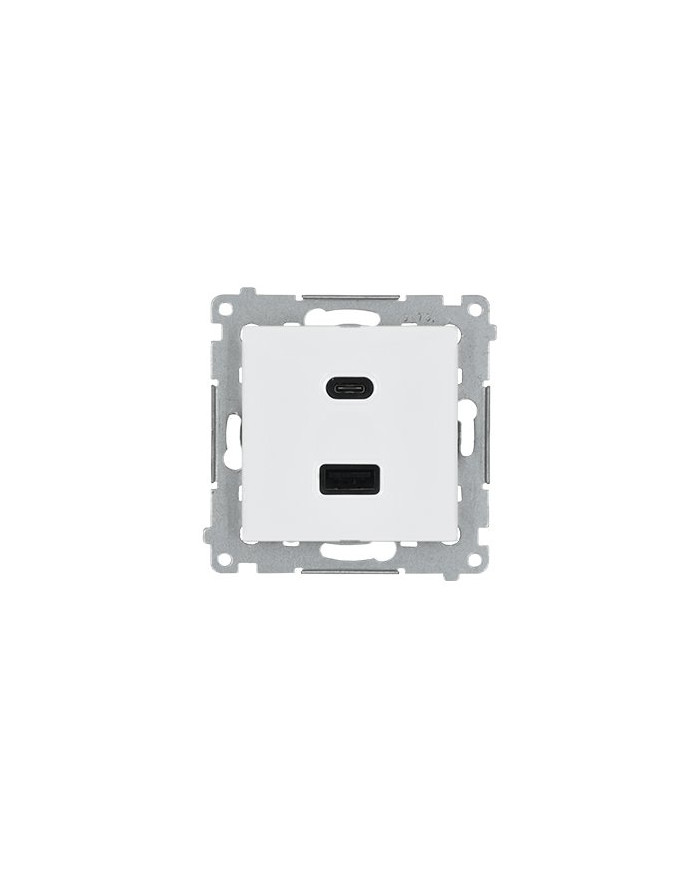 Simon 54 USB C+A Charger Module, 30W, White Quick Charge