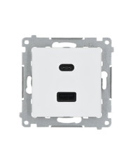 Simon 54 USB C+A Lademodul, 30W, Weiß Quick Charge