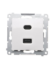 Simon 54 Module Chargeur USB C+A, 30W, Blanc Quick Charge