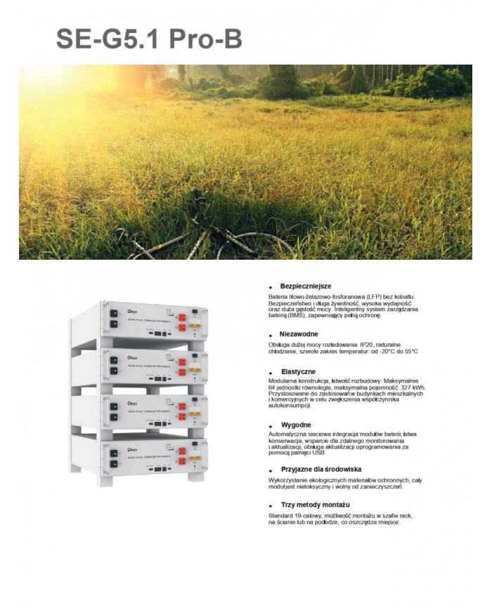 DEYE SE-G5.1 Pro-B Batterie LiFePO4 5.12kWh 51.2V