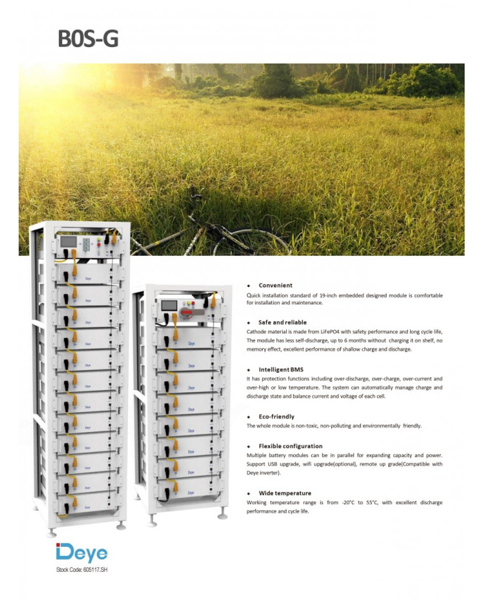 DEYE 3U-LRACK Rack BOS-GM5.1 HV Akkumulátorokhoz