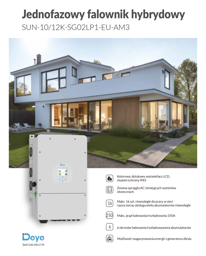 DEYE SUN-10K-SG02LP1-EU 10 kW Onduleur Hybride
