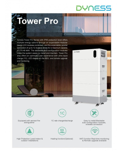 Kit inverter Solis 8kW e batteria Dyness Tower PRO TP11 11.52 kWh
